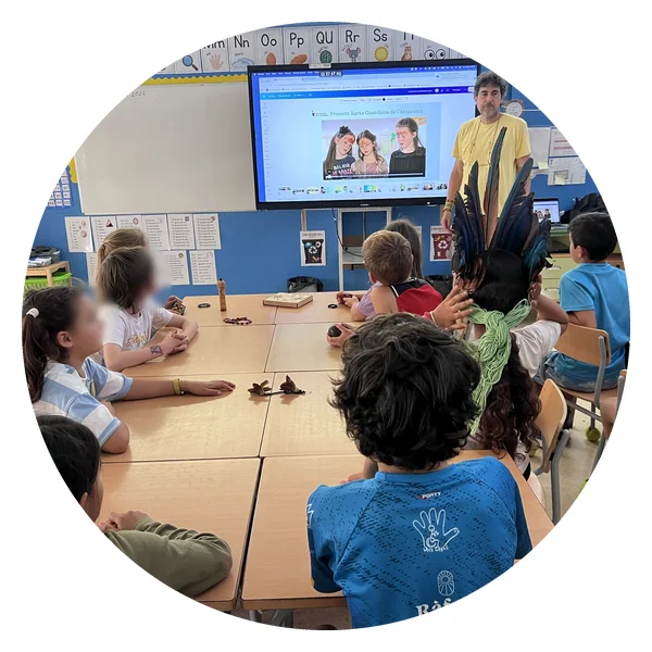 Workshop des Netzwerks mit der 3. Klasse der Escola Sant Cristòfor in Begues